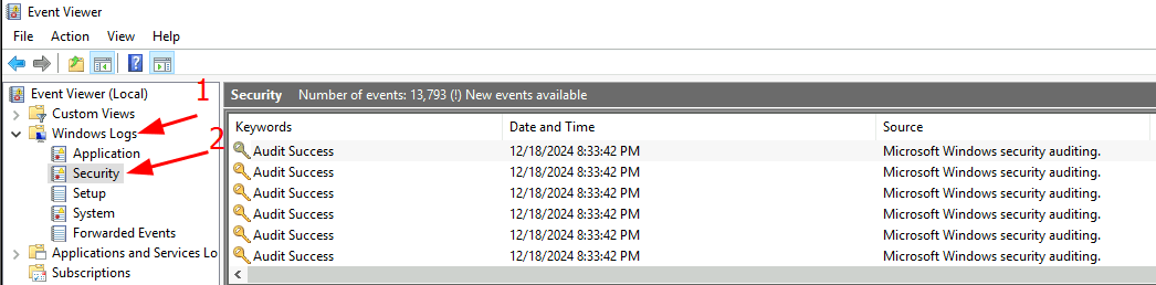 event viewer windows