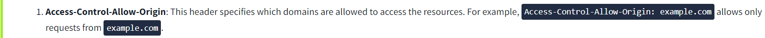 SOP header, Access control allow origin