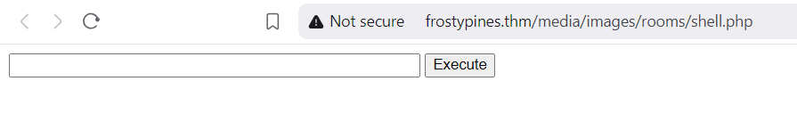 web shell of frostypines.thm