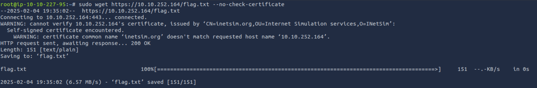 simulated file downloaded