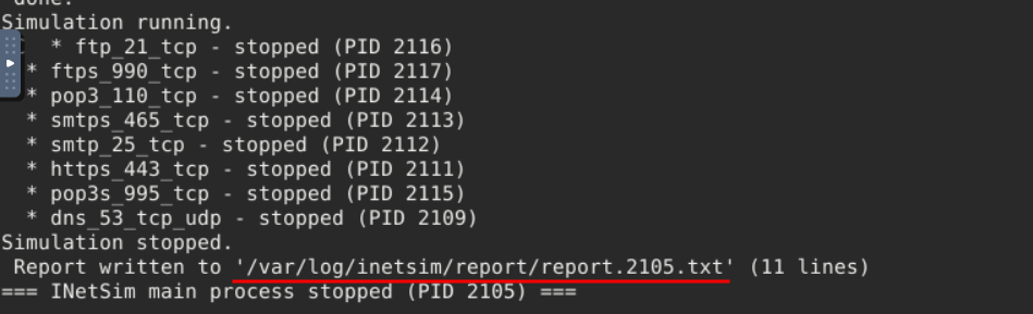 inet simulator report location