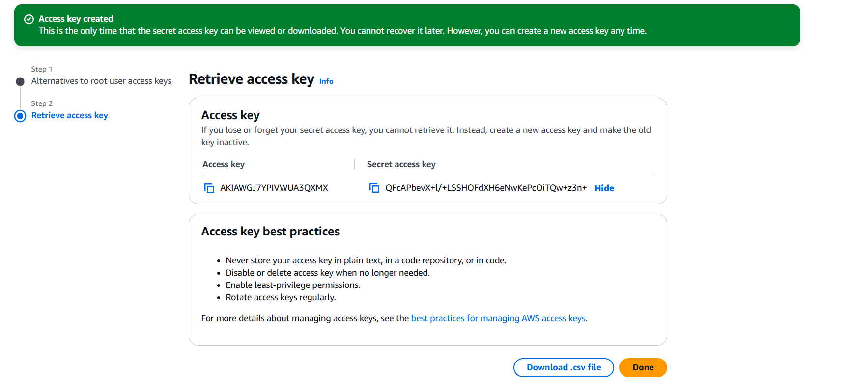 aws root access keys